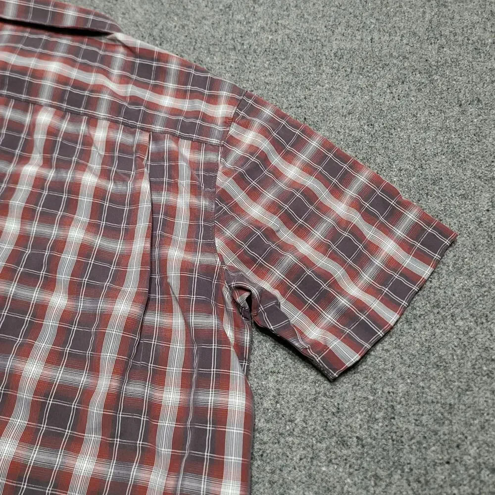 The North Face Shirt Mens Large Brown Plaid Millstone Outdoors Tech Trail Travel